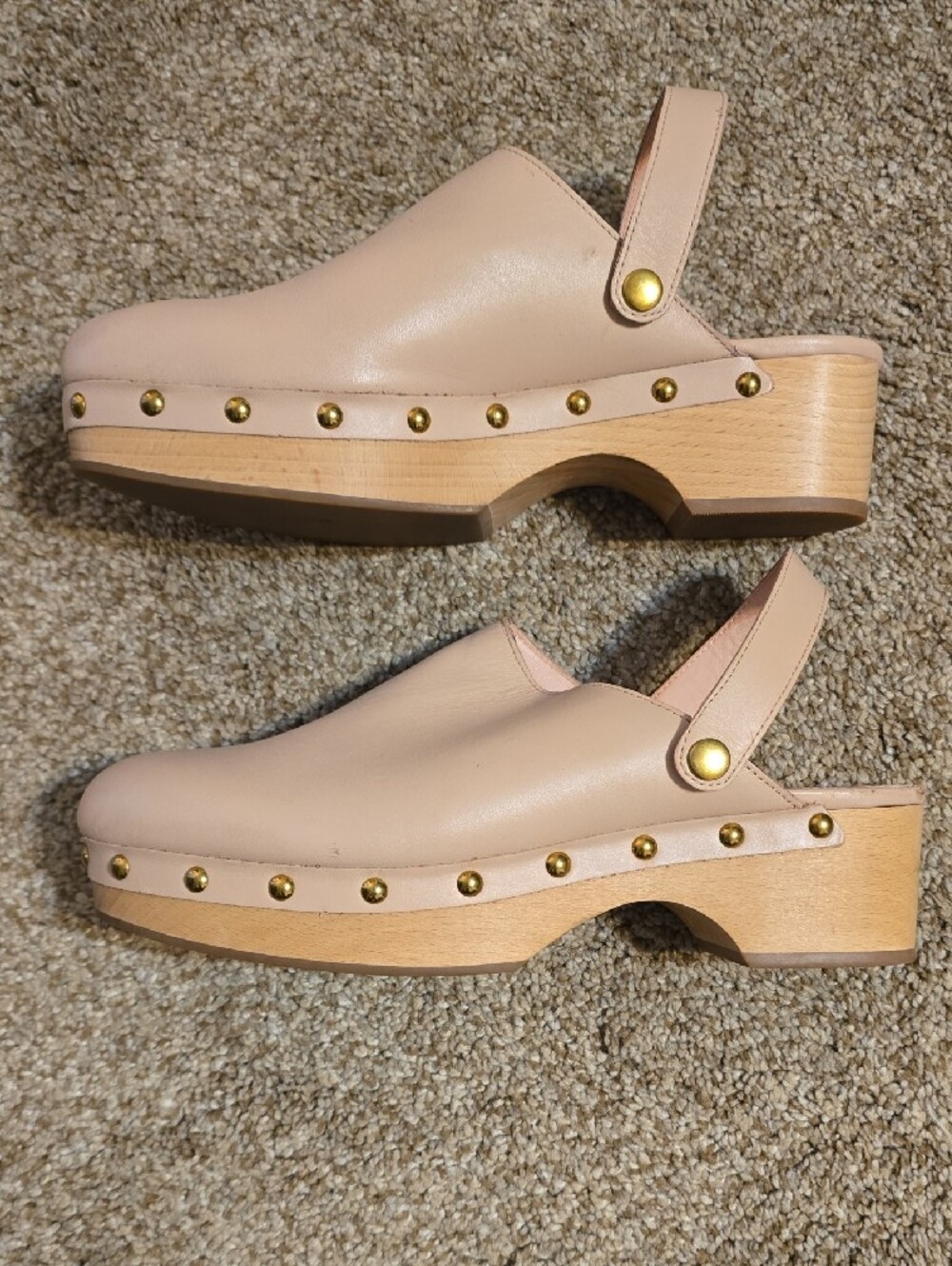 J. Crew Pale Pink Leather Slingback Clogs